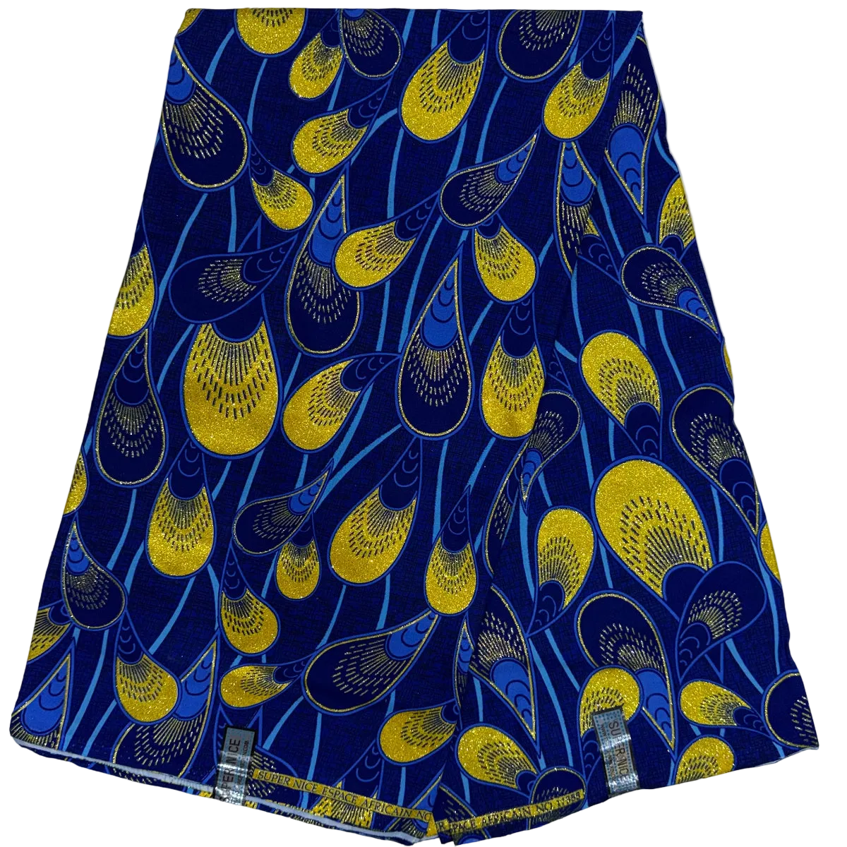 Wax Tissu Pagne Africain pailleté Brillant 6 Yards