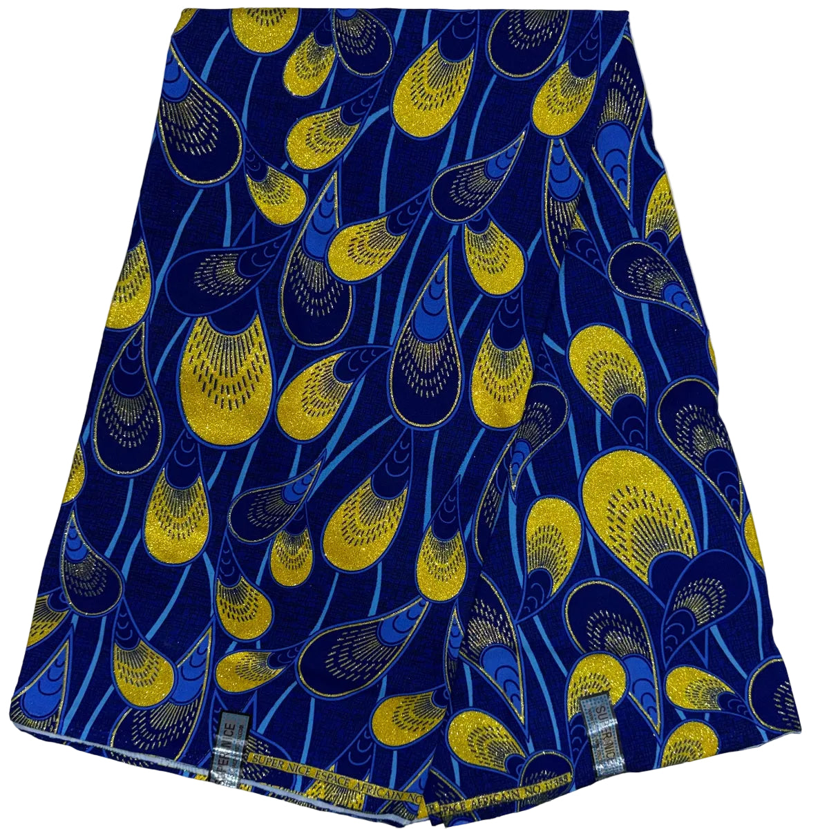 Wax Tissu Pagne Africain pailleté Brillant 6 Yards