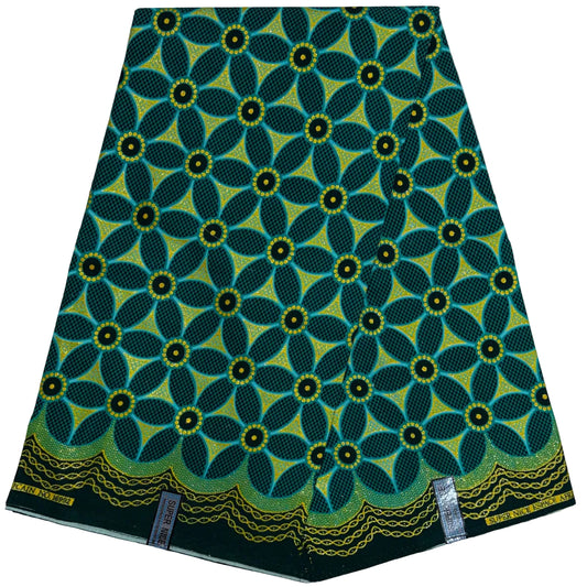 Wax Tissu Pagne Africain pailleté Brillant 6 Yards