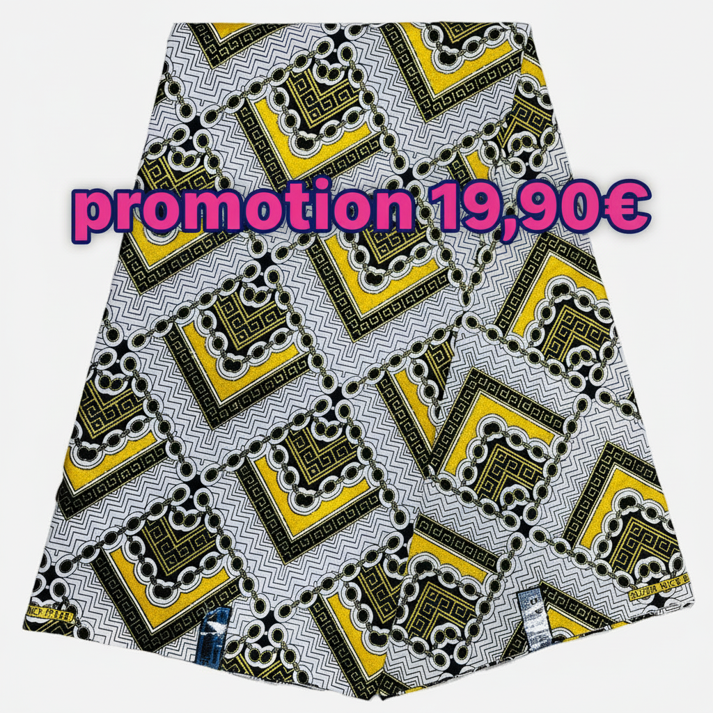 Wax Pagne Tissu Africain Brillant 6 Yards