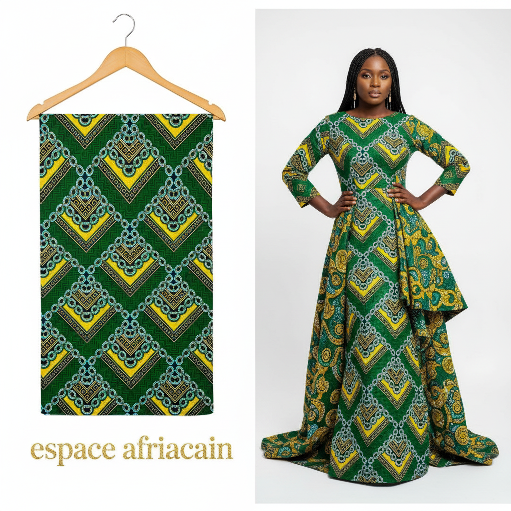 Wax Pagne Tissu Africain Brillant 6 Yards