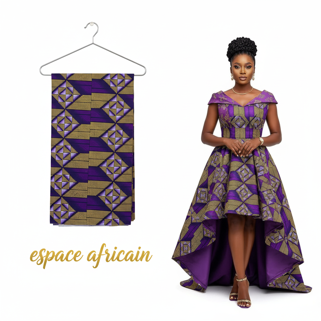 Wax Pagne Tissu Africain Brillant 6 Yards