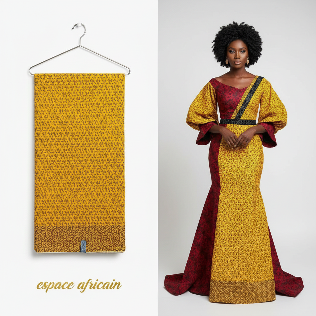 Wax Pagne Tissu Africain Brillant 6 Yards