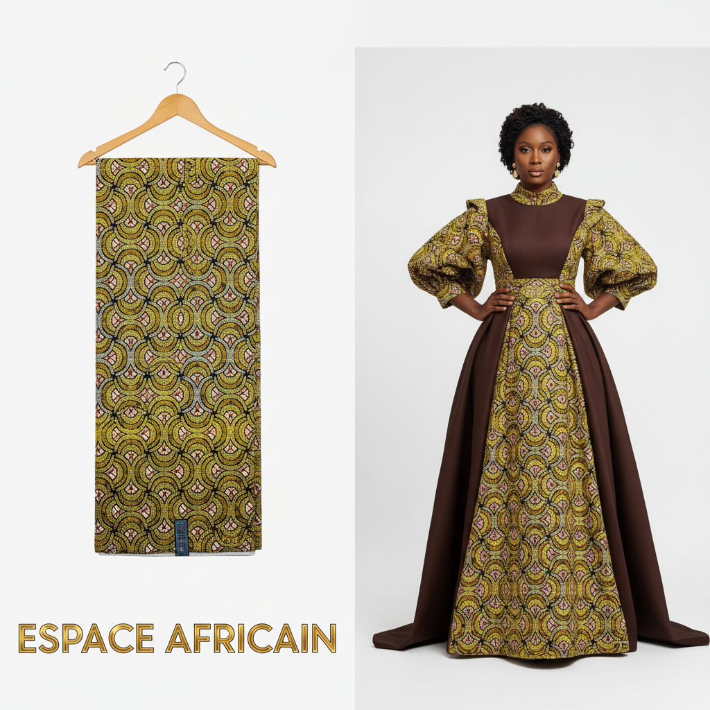 Wax Pagne Tissu Africain Brillant 6 Yards