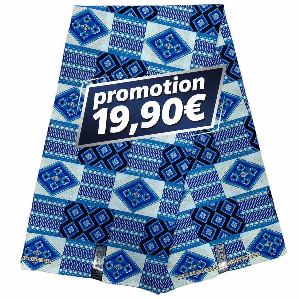 Wax Pagne Tissu Africain Brillant 6 Yards