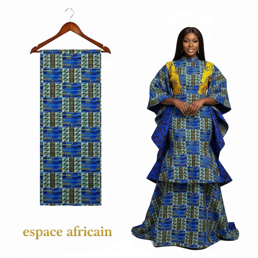 Wax Pagne Tissu Africain Brillant 6 Yards