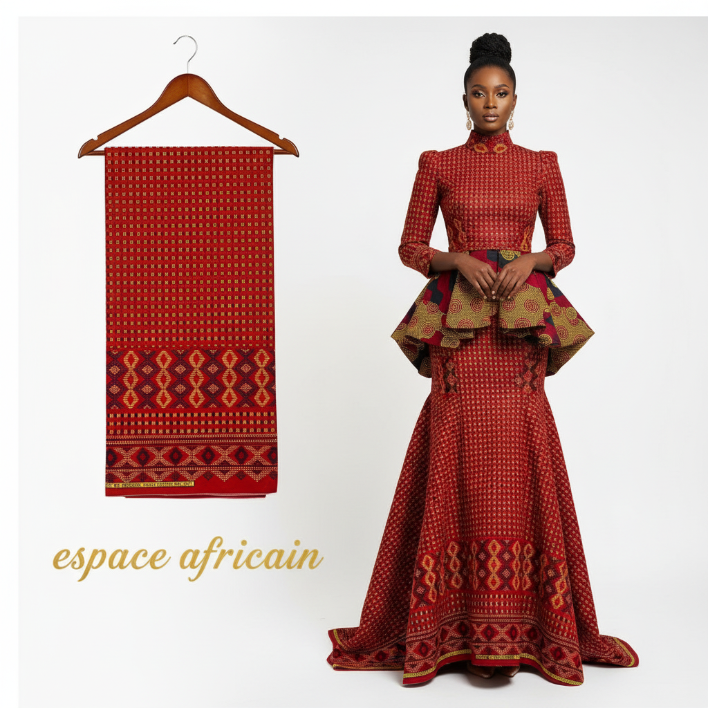 Wax Pagne Tissu Africain Brillant 6 Yards