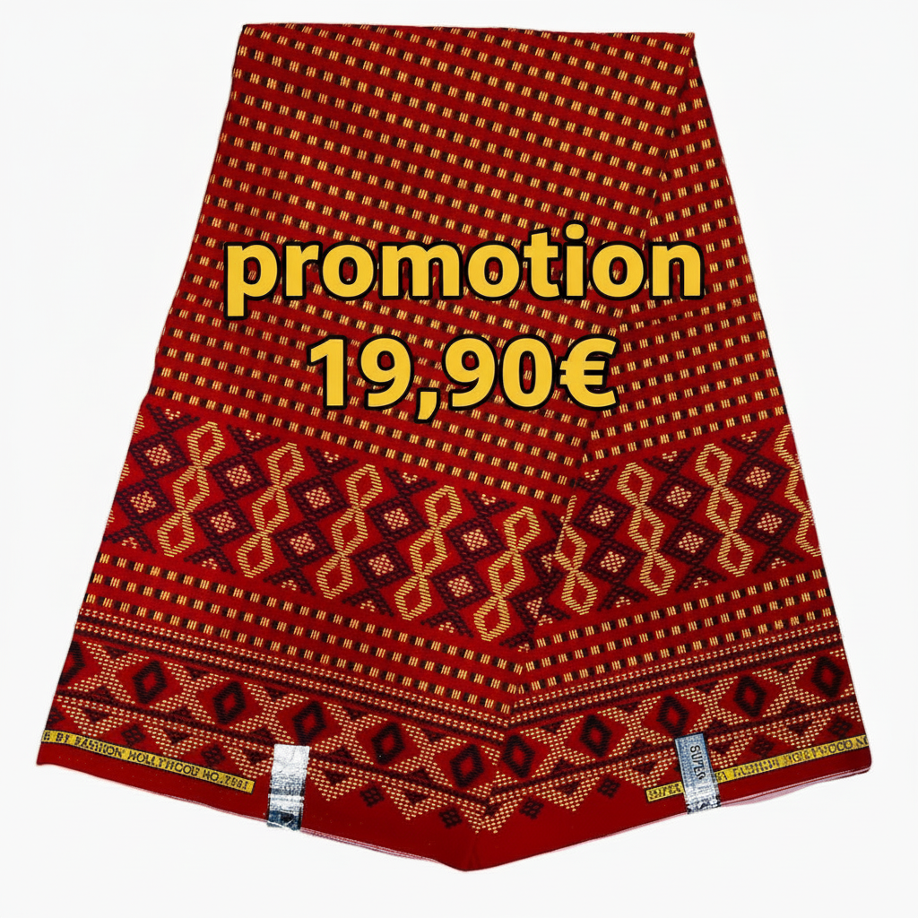 Wax Pagne Tissu Africain Brillant 6 Yards