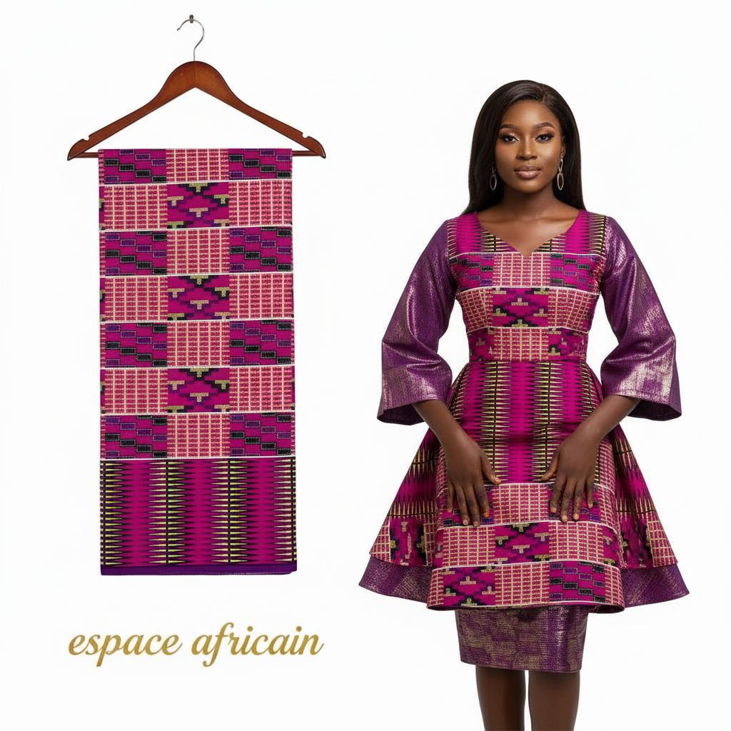 Wax Pagne Tissu Africain Brillant 6 Yards