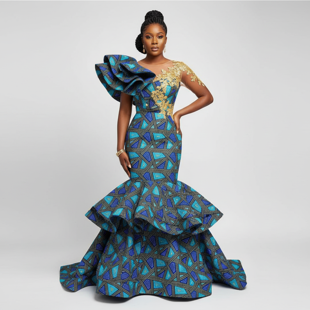 Wax Tissu Pagne Africain Brillant 6 Yards