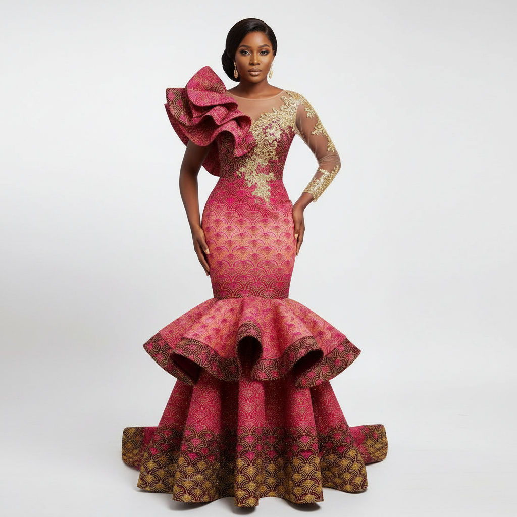 Tissu Pagne Africain Brillant 6 Yards