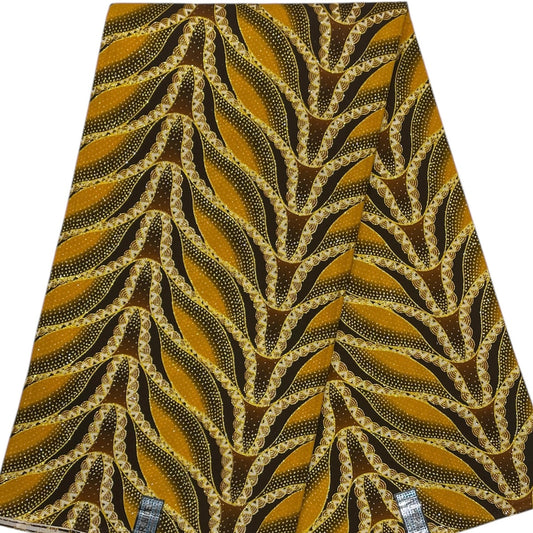 Wax Tissu Pagne Africain pailleté Brillant 6 Yards