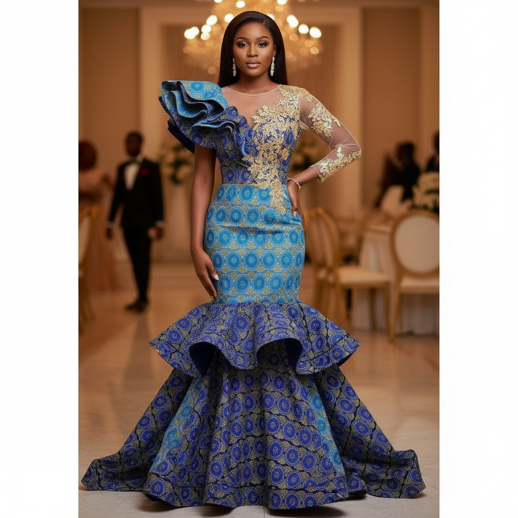 Tissu Pagne Africain Brillant 6 Yards