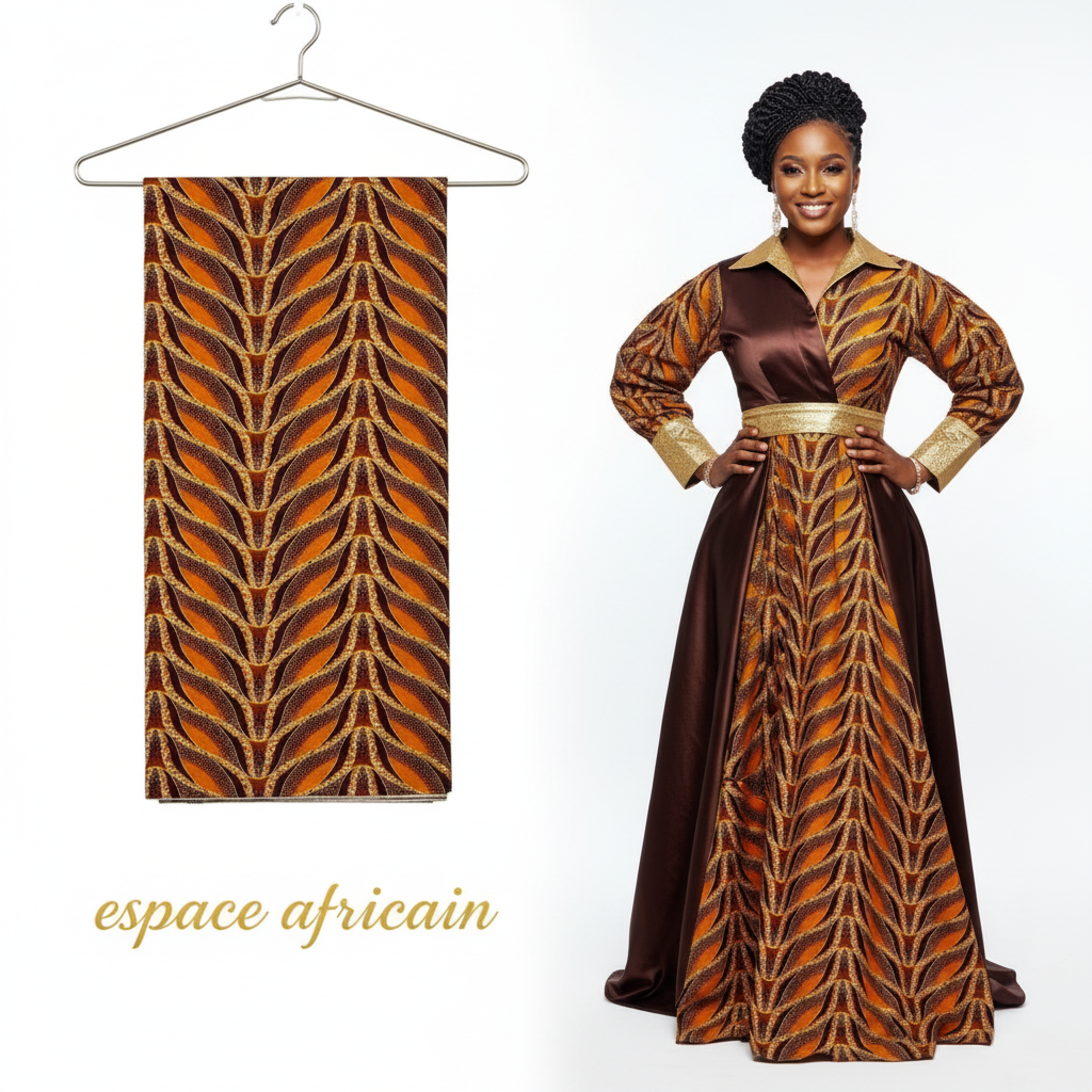 Wax Pagne Tissu Africain Brillant 6 Yards