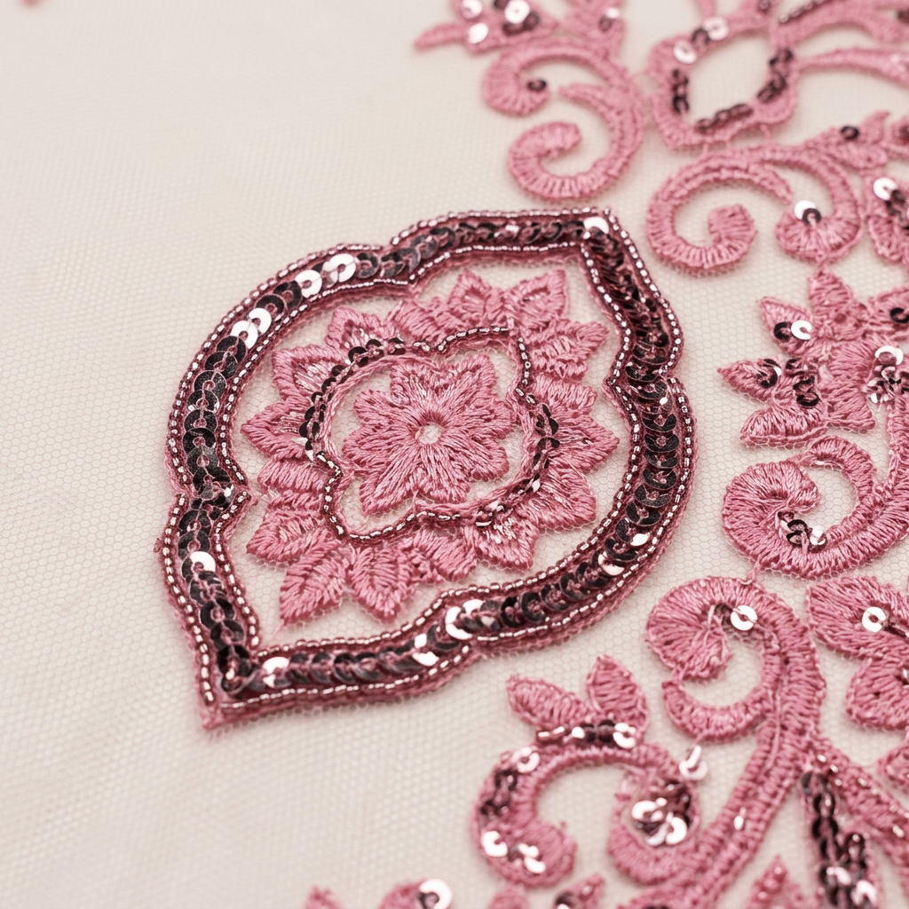 Gros plan du tissu rose